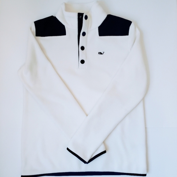 Vineyard Vines | NWOT XS White Sherpa Fleece Snap Placet Pullover - Picture 12 of 15